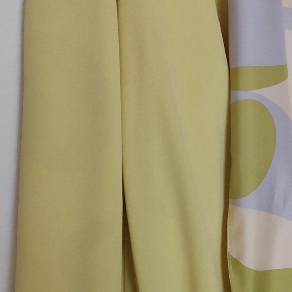 Mila Schon Silk Lined Open Blazer Womens Size 6 / 40 Yellow Green Jacket Italy - Picture 5 of 9